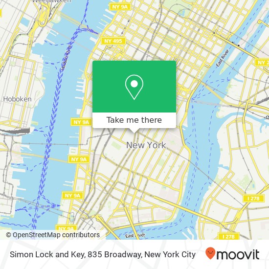 Simon Lock and Key, 835 Broadway map