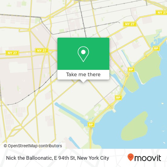 Mapa de Nick the Balloonatic, E 94th St