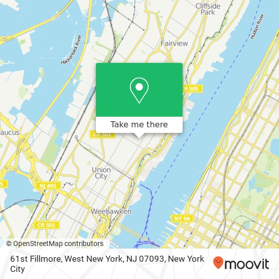 61st Fillmore, West New York, NJ 07093 map