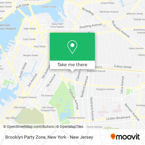 Mapa de Brooklyn Party Zone