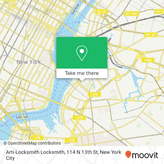 Mapa de Arti-Locksmith Locksmith, 114 N 13th St