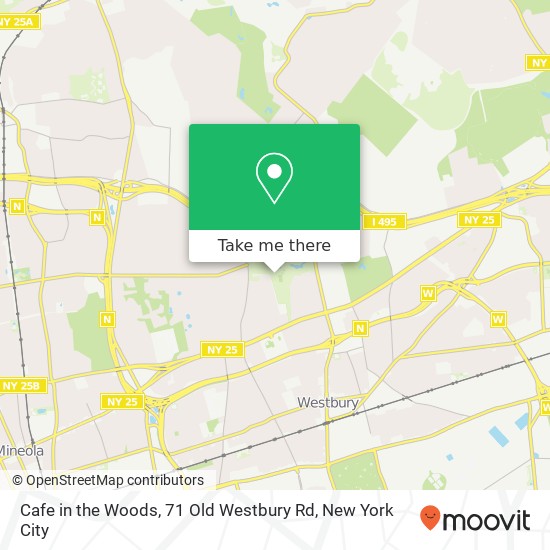 Cafe in the Woods, 71 Old Westbury Rd map