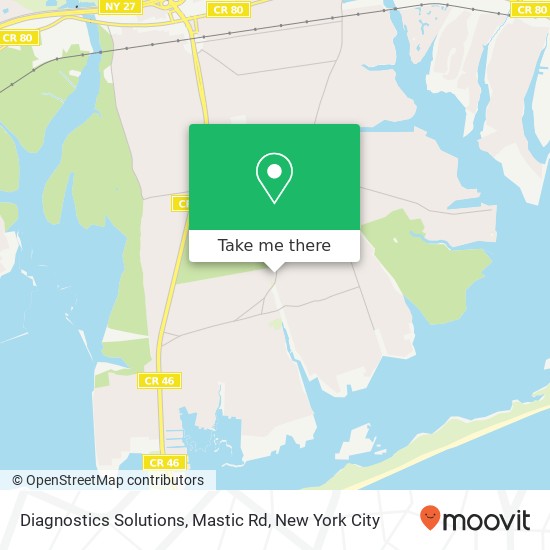 Mapa de Diagnostics Solutions, Mastic Rd