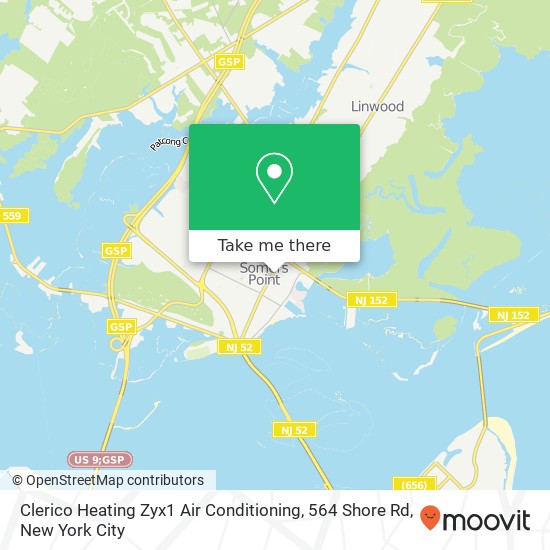 Mapa de Clerico Heating Zyx1 Air Conditioning, 564 Shore Rd