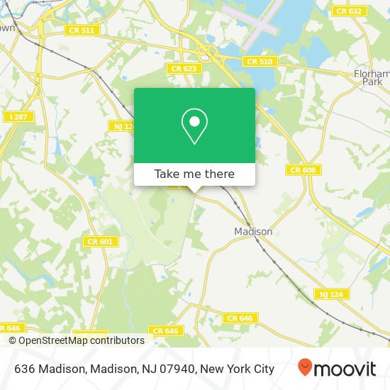 Mapa de 636 Madison, Madison, NJ 07940