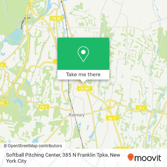 Softball Pitching Center, 385 N Franklin Tpke map
