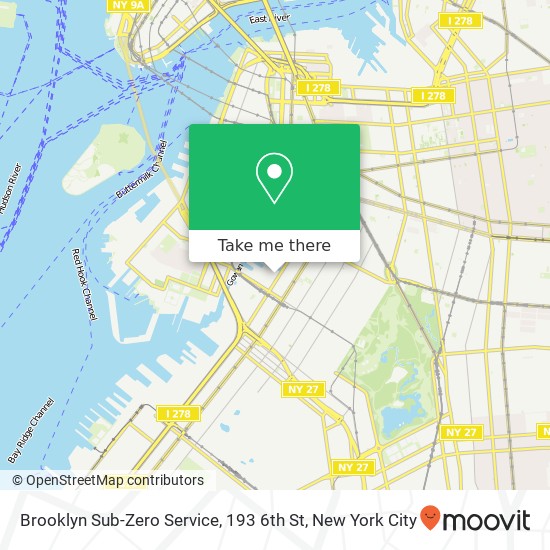 Brooklyn Sub-Zero Service, 193 6th St map