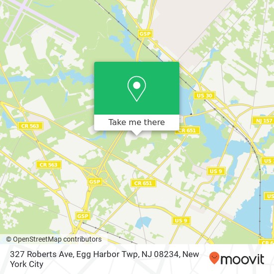 327 Roberts Ave, Egg Harbor Twp, NJ 08234 map