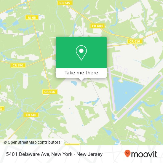 Mapa de 5401 Delaware Ave, Fort Dix, NJ 08640