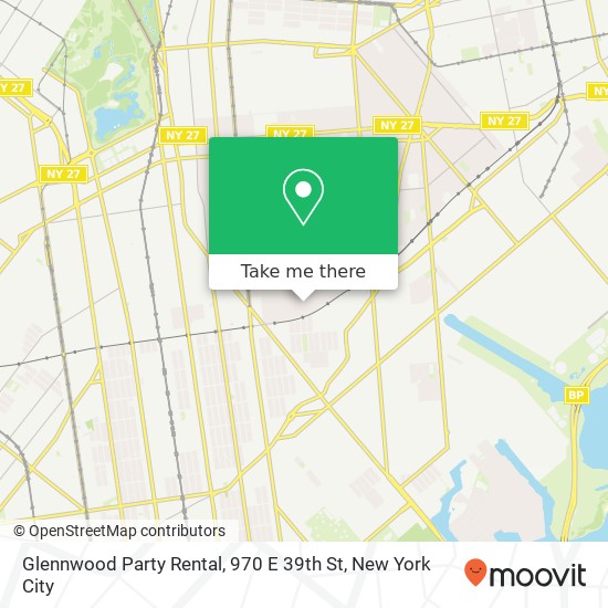 Mapa de Glennwood Party Rental, 970 E 39th St