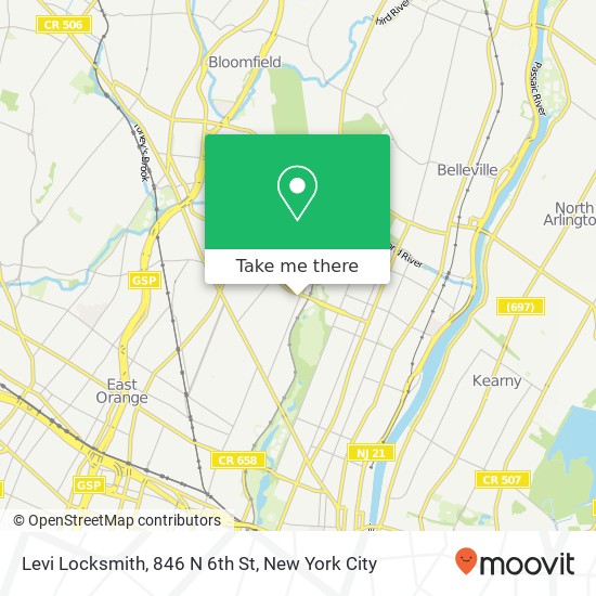 Mapa de Levi Locksmith, 846 N 6th St