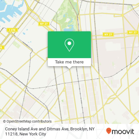 Mapa de Coney Island Ave and Ditmas Ave, Brooklyn, NY 11218
