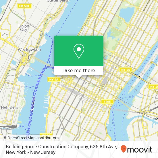 Mapa de Building Rome Construction Company, 625 8th Ave