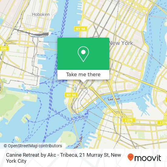 Mapa de Canine Retreat by Akc - Tribeca, 21 Murray St