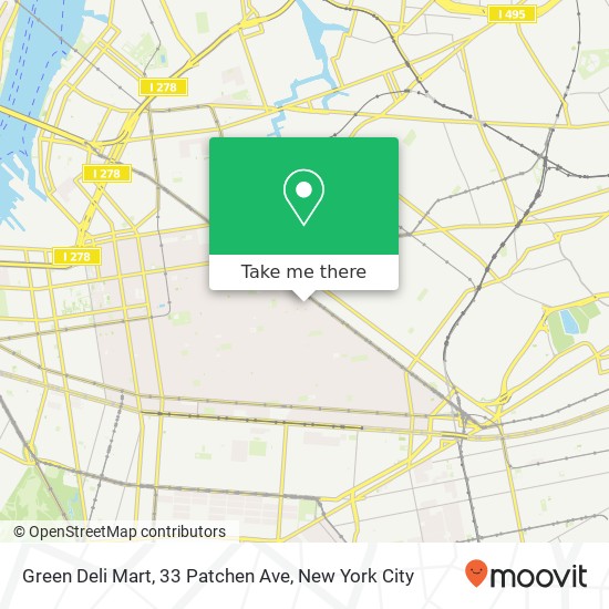 Mapa de Green Deli Mart, 33 Patchen Ave