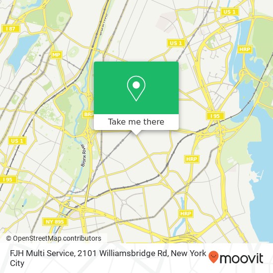 Mapa de FJH Multi Service, 2101 Williamsbridge Rd