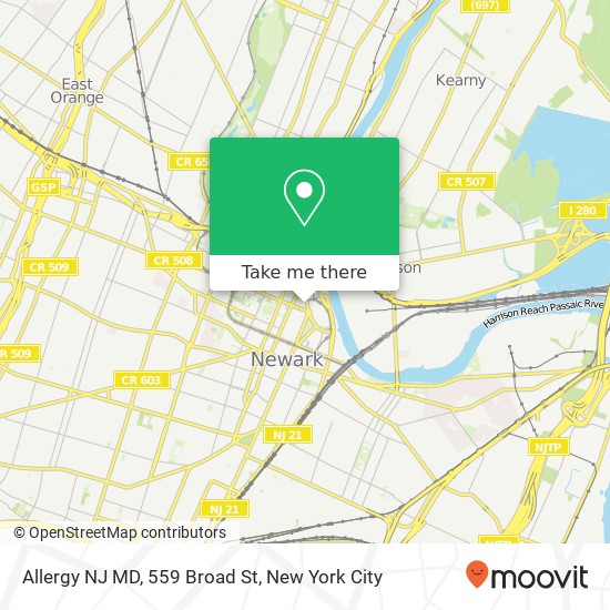 Mapa de Allergy NJ MD, 559 Broad St