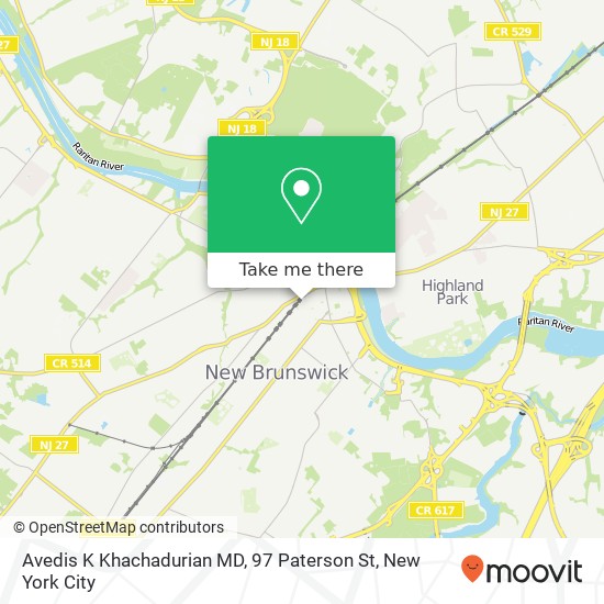 Mapa de Avedis K Khachadurian MD, 97 Paterson St