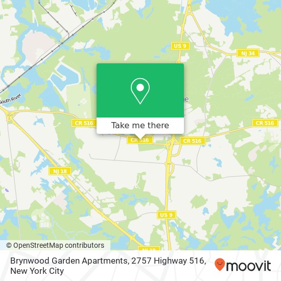Mapa de Brynwood Garden Apartments, 2757 Highway 516