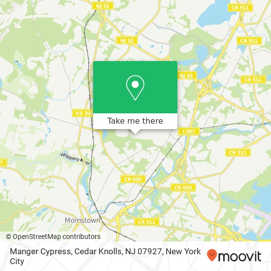 Mapa de Manger Cypress, Cedar Knolls, NJ 07927