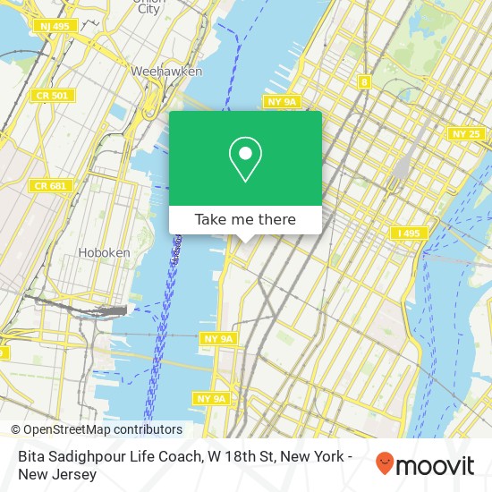 Mapa de Bita Sadighpour Life Coach, W 18th St