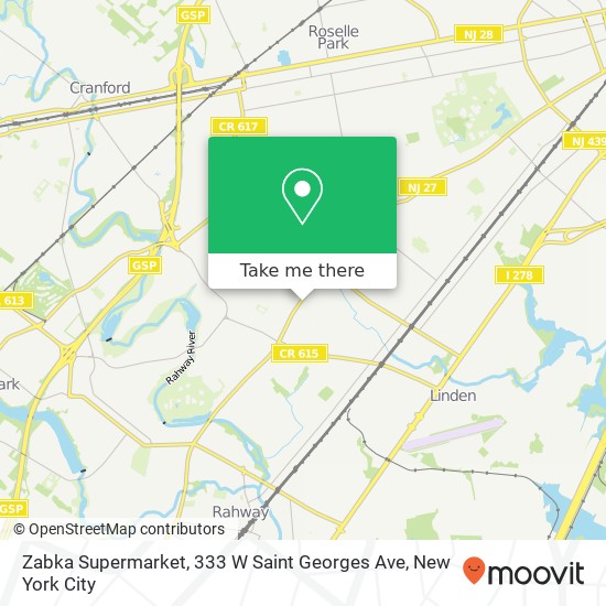 Mapa de Zabka Supermarket, 333 W Saint Georges Ave