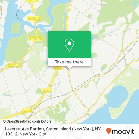 Mapa de Leverett Ave Bartlett, Staten Island (New York), NY 10312