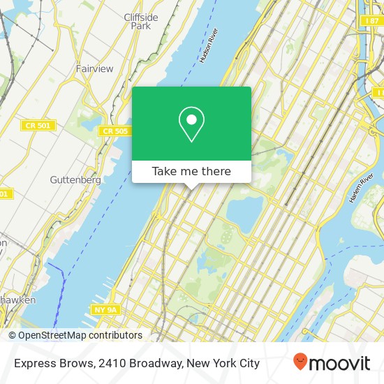 Mapa de Express Brows, 2410 Broadway