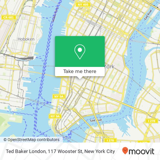 Mapa de Ted Baker London, 117 Wooster St