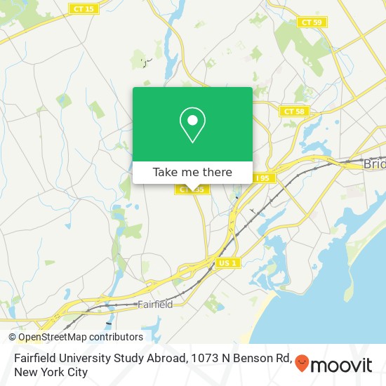 Mapa de Fairfield University Study Abroad, 1073 N Benson Rd