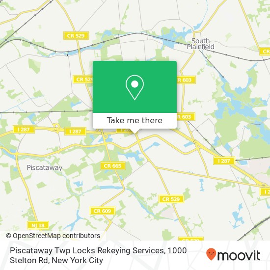 Piscataway Twp Locks Rekeying Services, 1000 Stelton Rd map