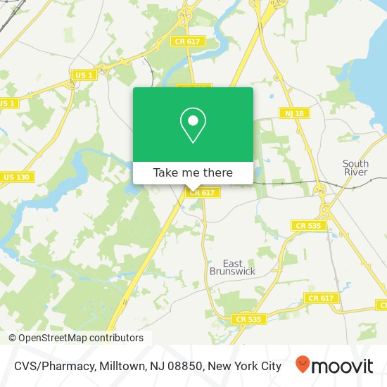 Mapa de CVS / Pharmacy, Milltown, NJ 08850