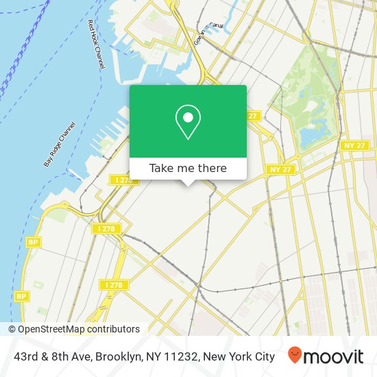 43rd & 8th Ave, Brooklyn, NY 11232 map