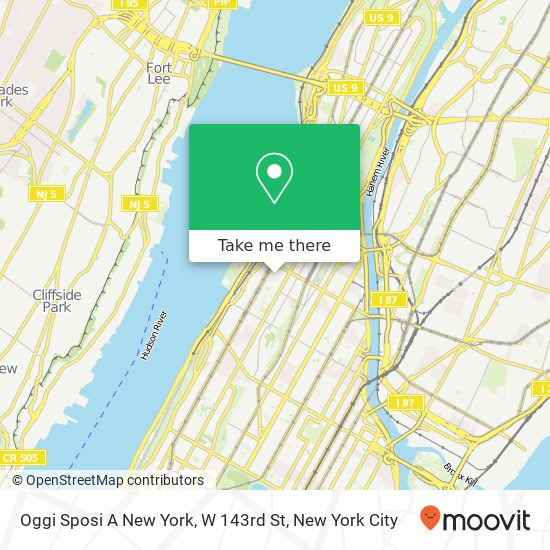 Mapa de Oggi Sposi A New York, W 143rd St