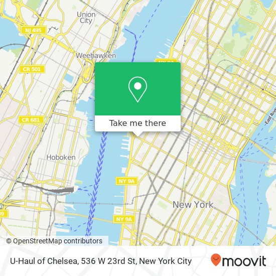 Mapa de U-Haul of Chelsea, 536 W 23rd St