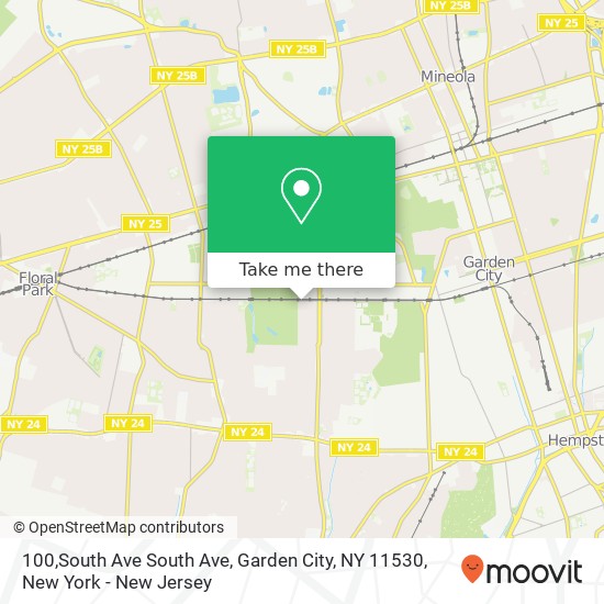 Mapa de 100,South Ave South Ave, Garden City, NY 11530