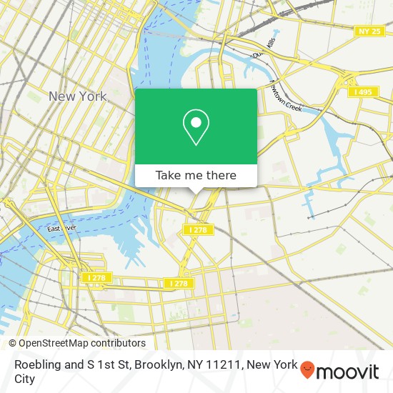 Mapa de Roebling and S 1st St, Brooklyn, NY 11211