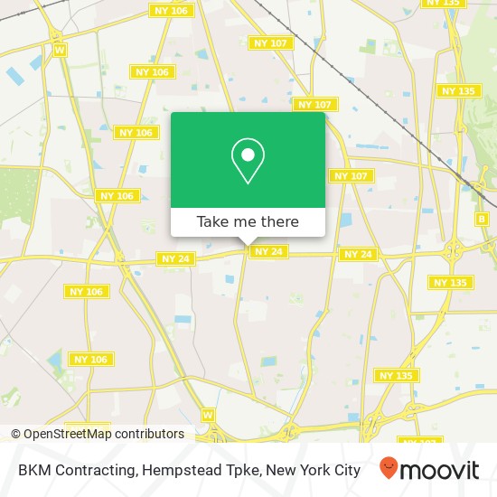 BKM Contracting, Hempstead Tpke map