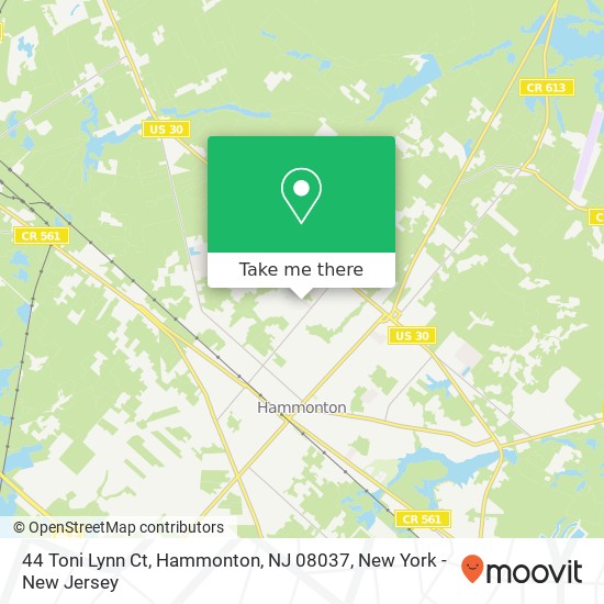 Mapa de 44 Toni Lynn Ct, Hammonton, NJ 08037