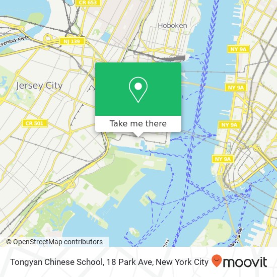 Tongyan Chinese School, 18 Park Ave map