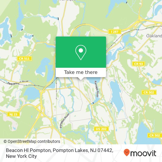 Mapa de Beacon Hl Pompton, Pompton Lakes, NJ 07442