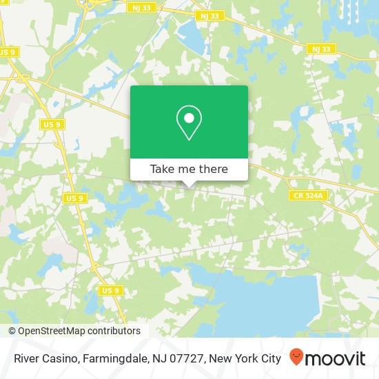 Mapa de River Casino, Farmingdale, NJ 07727
