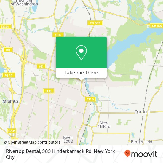 Mapa de Rivertop Dental, 383 Kinderkamack Rd