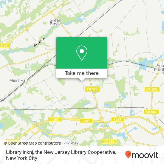 Mapa de Librarylinknj, the New Jersey Library Cooperative