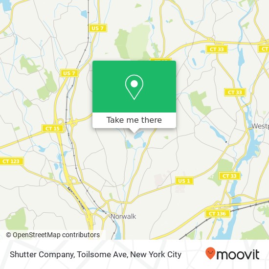 Mapa de Shutter Company, Toilsome Ave