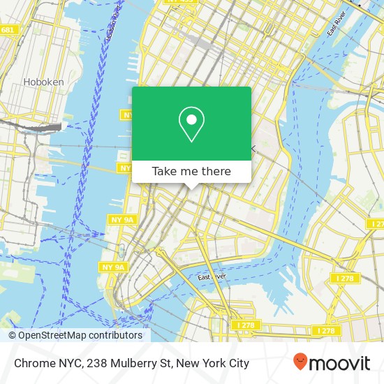 Mapa de Chrome NYC, 238 Mulberry St