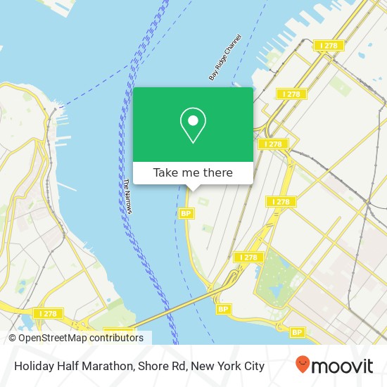 Holiday Half Marathon, Shore Rd map