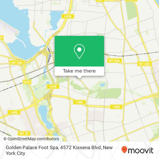 Mapa de Golden Palace Foot Spa, 4572 Kissena Blvd