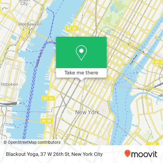 Blackout Yoga, 37 W 26th St map