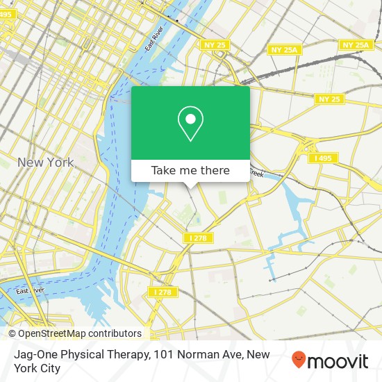 Jag-One Physical Therapy, 101 Norman Ave map